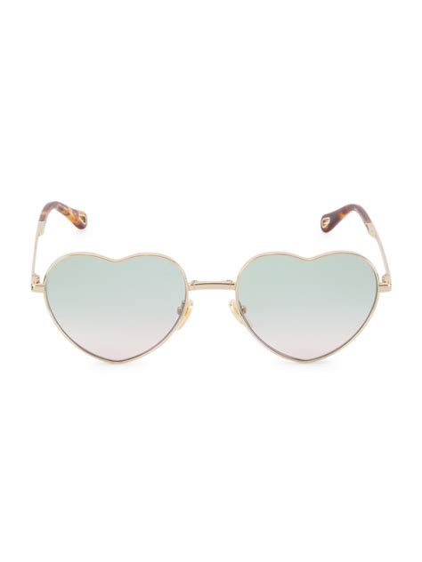 Shop Chloé 60MM Heart Sunglasses 